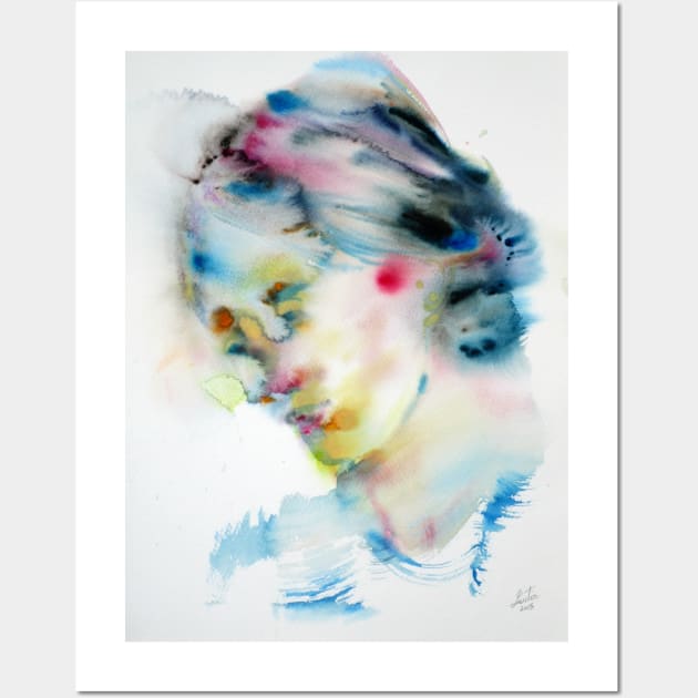 VIRGINIA WOOLF - watercolor portrait .2 Wall Art by lautir